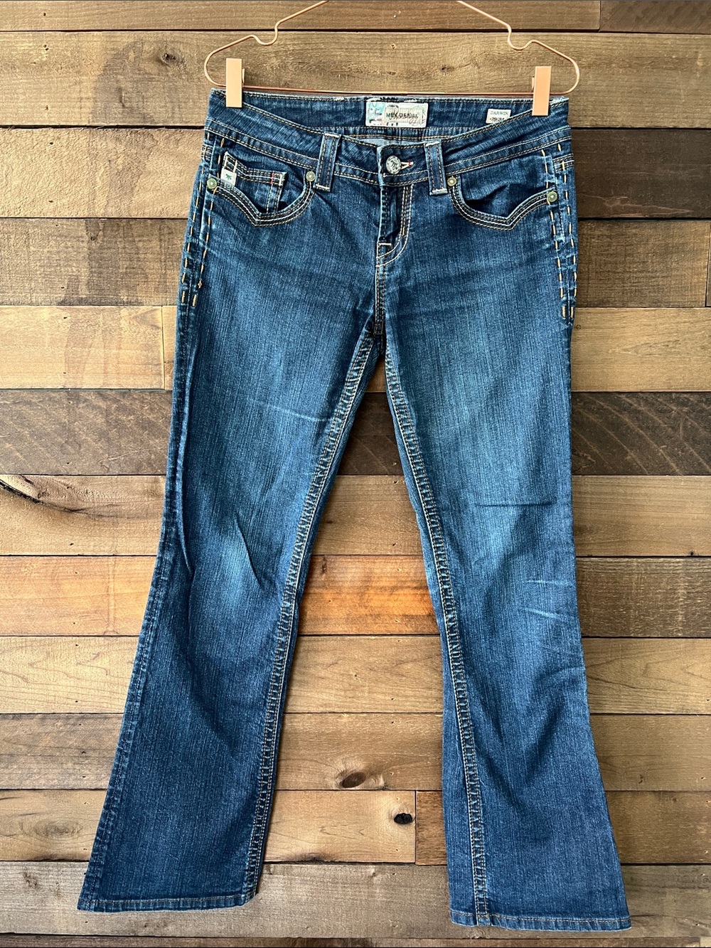 MEK DNM Women's Darwin Boot Cut Jeans in Blue Size W29 L30